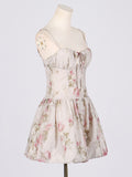 Feel Dress 2025 Elegant Wind Print High Belt Design Short Sling Princess