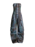 Toloer New Fashion Spray Color Camouflage Wipe Chest Integrated Overalls Sexy Hot Girl Jumpsuit Woman-Outfit