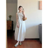 Set Summer 2025 New Empty Sleeveless Vest Blouse High-Rise Loose-Fitting Skirt