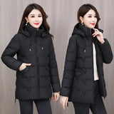 Winter Down Cotton-Padded Jacket Female Long Warm Cotton-Padded Jacket 2024 New Korean Version Fashion Pure Color-Outfit