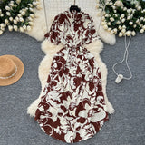 Short-Sleeved Dress Women Autumn Polo Tie Straps To The Waist Design Small Chic Temperament Long