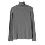 Women Multicolor Gray Brief High Elastic SlimT-shirt New Turtleneck Long Sleeve Fashion Tide Spring Autumn 2023