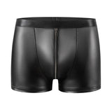 Toloer Men's Soft Matte Light Leather Boxers Sexy Open File Lederers Size Accurate No Smell-Outfit