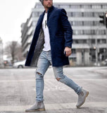 Coats Casual Fashion Pockets Long Coats Overcoat Long Sleeve Winter Parka Single-breasted 2020 New Male Long Coats