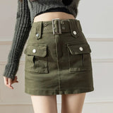 Denim Short Skirt Women Spring And Summer Retro Temperament A-Word Skirt High Waist Slim Slim Skinny Ass Skirt