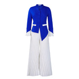 Women's 2025 Spring New Fashion Flare Sleeve Top Pressed Folded Leg Pants Set African