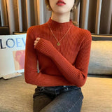 Half-turtleneck Knitted Women Sweater Long Sleeve Jumper Tops Autumn and Winter 2022 Lady Pullover Sweater Clothes