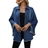 Women's Jeans Autumn And Winter Women's Fashion Loose Clip Batsleet Jacket