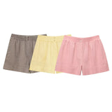 New Linen Long-Sleeved V-Neck Shirt 478620 Mid-Rise Shorts