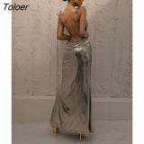Elegant Party Evening Maxi Dresses for Women 2023 Fashion Sleeveless Backless Sexy Dresses y2k Summer