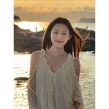 Niche Design Feels The Shoulder Dress Summer Seaside Holiday Wind Beautiful Long