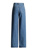 Toloer Trend Wind Jeans Women 2024 Summer New High Waist Print Hollow Out Design Feeling Wide Leg Straight Pants Woman-Outfit