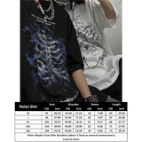 top 2023 New Y2k Harajuku Shirt Anime Skeleton print cotton t shirt Kawaii Female clothing short sleeve Goth