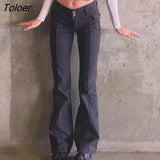Punk Chain Bandage Wide Leg Pants 90s Baggy Pant Women Oversize Low Rise Y2k Academic Pants Streetwear E-girl