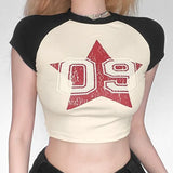 Vintage Star Logo Raglan Short Sleeve Tee-Outfit
