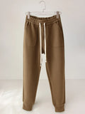 Thick Warm Pants Women Velvet Sweatpants Jogger Elastic High Waist Casual Thick Sweatpants Windproof Pants For