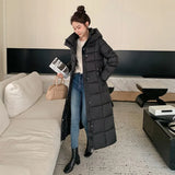 Hthick Long Standing Collar Down Cotton Padded Jacket Female 2024 Autumn Winter New Loose Korean Version Show Thin All-Match Coat-Outfit