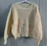 Sweaters for Women 2023 Pull Femme Y2k Clothes O-neck Lantern Sleeve Casual Jumper Knitted Korean Cropped