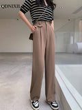 Spring Summer Korean Wide Leg Women's Pants High Waist Saggy Loose Casual Elegant Solid Suits Pants Women Extended
