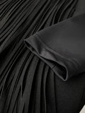Fashion Women Suit Jackets Notched Collar Full Sleeve Single Breasted Asymmetric Tassels Blazers Summer 2023 New