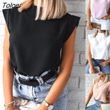 Women's Cotton T-shirt Summer 2020 Casual Summer Solid Color Stand Collar Short Sleeve Slim T-shirt Blouse