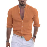 New Men's Summer Shirt Beach Shirts Long Sleeves Solid Hawaiian Holiday
