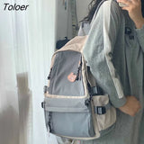 Women Solid Multi-storage Travel Womens Zipper Big Capacity Schoolbags Fashion Shoulder Bags Korean Style Ulzzang
