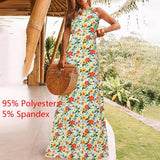 Celmia Summer Bohemian Floral Print Maxi Dress 2022 Women Sundress Sexy Sleeveless Casual Loose Party Beach Vestidos