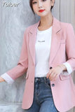 New 2023 Autumn Fashion Blazer Jacket Women Casual Korean Pockets Long Sleeve Coat Office Ladies Solid Loose