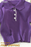 Summer 2023 Women's Polo Shirts Slim Cute Crop Tops Female Button Up T-shirt Knitted Blouses Femme Short Sleeve Polo