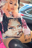 Portrait Graffiti Hoodie Trendy Graphic Tees Sweatshirts Hip Hop Streetwear Long Sleeve Top Winter Clothes