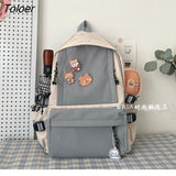 Women Solid Multi-storage Travel Womens Zipper Big Capacity Schoolbags Fashion Shoulder Bags Korean Style Ulzzang