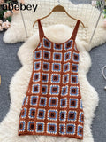 Dresses Knit Cut Out Dress Jurk Dames Beach Dresses for Women 2022 Strap Sleeveless Female Vestidos Mujer