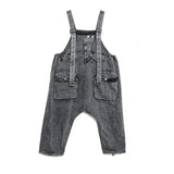 High Waist Black Pocket c Denim Overalls Trousers New Loose Fit Pants Women Fashion Tide Spring Autumn 2023