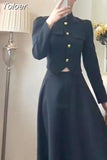 Quality New Summer Fashion Korean Sweet Elegant 2 Piece Set Women Crop Top Shirt Blouse Midi Skirt Suits Two Piece