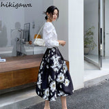 Vintage Skirts for Women High Waist A-line Slim Fit Jupe Fashion Korean Temperament Skirt 2023 Faldas Mujer De