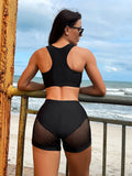 Toloer 2024 Outer Single Bikini Solid Color Bikini Ladies Split Dress Triangle Bikini D335R-Outfit