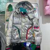 Glossy Parka Snow Coat Women's 2022 Fashion Thicken Winter Hooded Loose Long Jacket Female Windproof Rainproof Warm