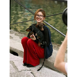 Luth's Same Red Tight-Fitting Broad-Legged Casual Pants Woman In The Fall Of The Retro Loose Straight