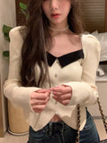 Vintage Knitted Sweater Women Outwear Casual Long Sleeve Slim Pullover Female Y2k Clothing Korea Style Blouse 2022