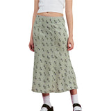 Women's Plaid Print High Waisted Midi Skirt A-Line Bodycon Long Pencil Skirt Y2K Streetwear E-Girl 90S