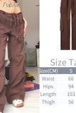 Pockets Cargo Pants Women Straight Loose Wide Leg Mom Jeans Vintage 90S Aesthetic Low Waist Streetwear Baggy Denim