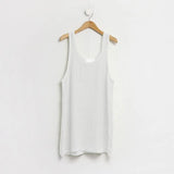 Lazy Style Hollow Out Tank Top Korean Fashion Knitted Camisole Japanese Overized Solid Vest See Through Chic