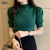 High Collar Tank Top Women Knitwear 2022 New Spring Bottoming Shirt Casual Short Sleeve Solid Summer Thin Knit Vest