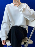 Women Green White Brief Big Size Casual T-shirt New Round Neck Long Sleeve Fashion Tide Spring Autumn 2023