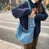 Large Washed Denim Crossbody Bag-Outfit
