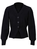 V-Neck Solid Color Temperament Women's 2023 Autumn And Winter Single Breasted New Long Sleeve Sweater Cardigan