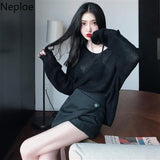 Woman Sweaters Sexy V-neck Knit Oversized Top Fashion Y2K Sweater See Through Thin Jumper Korean Elegant Women's