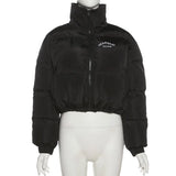 Sisterlinda Faux PU Leather Y2K Bubble Puffer Winter Warm Jacket Women Coats Long Sleeve Outerwear Zipper Casual Slim