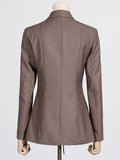 Toloer Spring Fashion Sexy V-Shaped Tie Hollow Out Waist Irregular Splicing Design Sense Suit Jacket Female-Outfit